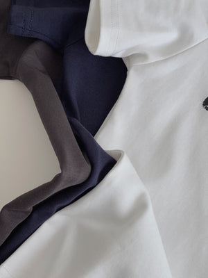 Letter Print  Slanted Shoulder Tee / 美式字母宽肩斜肩T恤