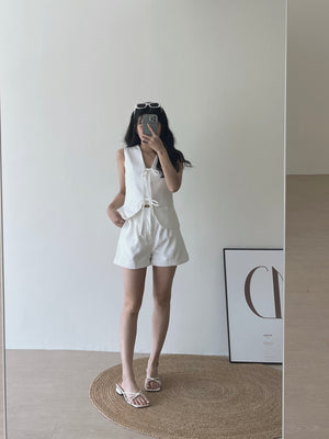 Ribbon Vest Set / 蝴蝶结无袖西装套装