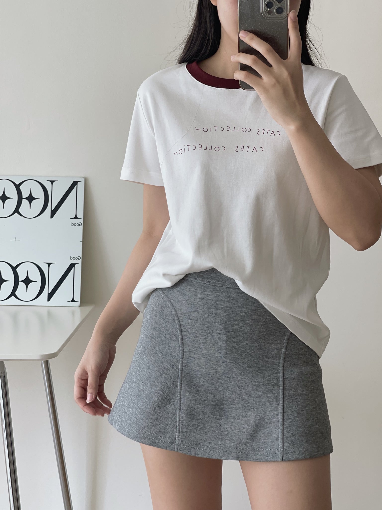 Sporty A-Line Skirt / 卫衣面料短裙