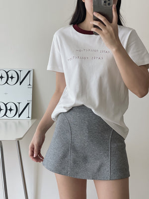 Sporty A-Line Skirt / 卫衣面料短裙