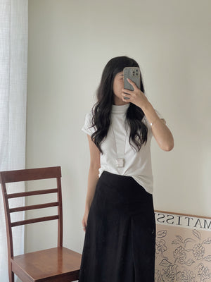 Cotton Mock Neck Tee / 棉质半高领基础T恤