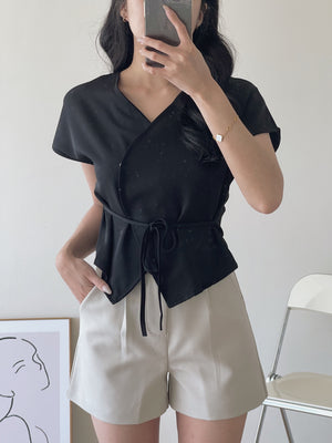 Eliss Kimono Blouse / 小众通勤收腰衬
