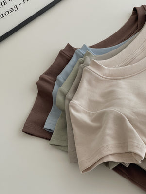 Crop Tee With Removable Pad / 短款T恤自带可拆卸乳胶垫