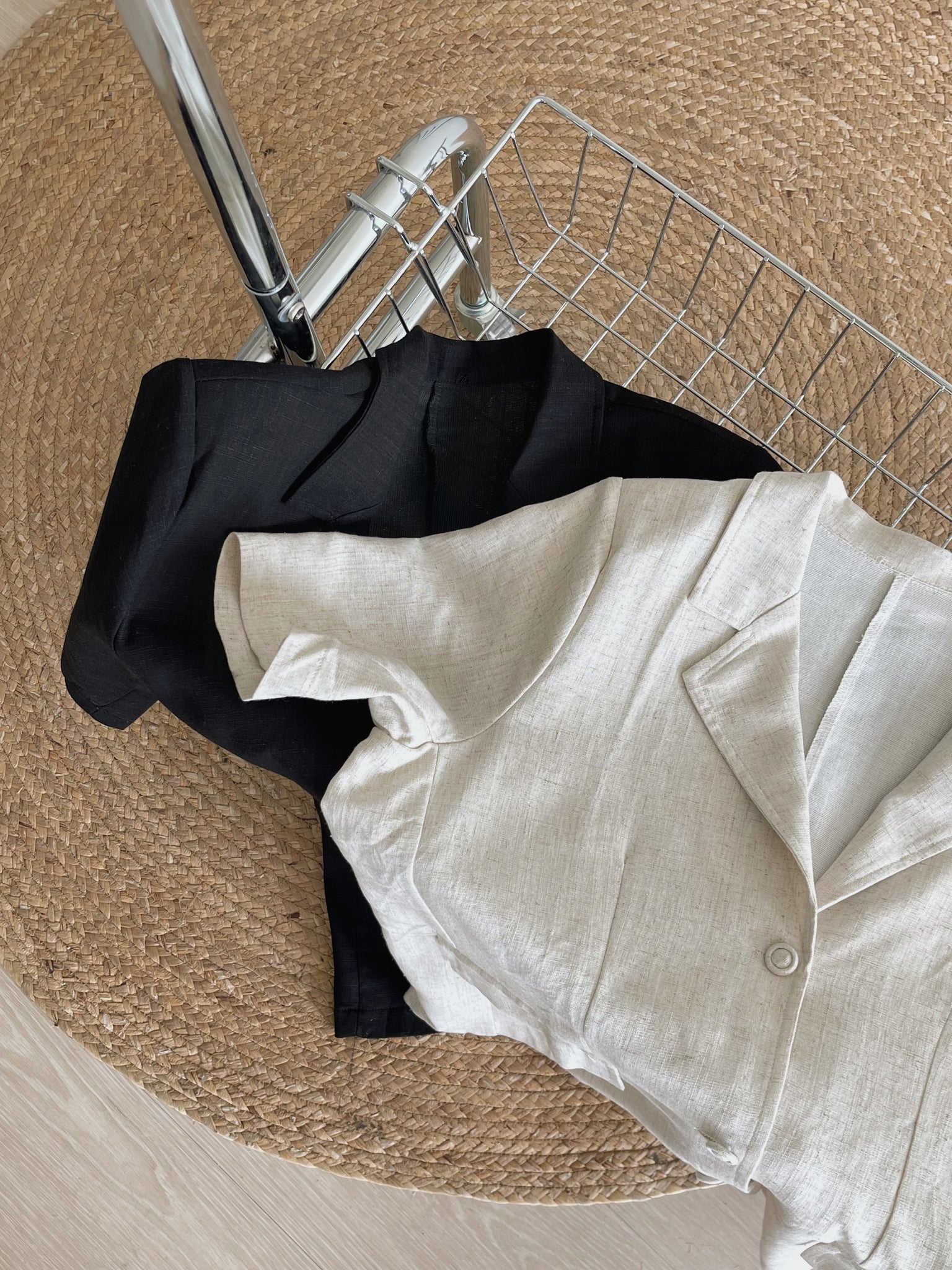 Linen Short Sleeves Blazer / 短袖亚麻西装外套