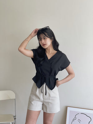 Eliss Kimono Blouse / 小众通勤收腰衬