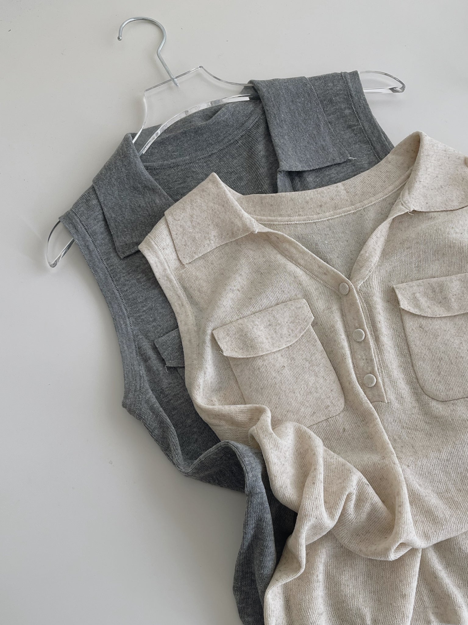 Double Pockets Knit Top / 洋气针织百搭上衣