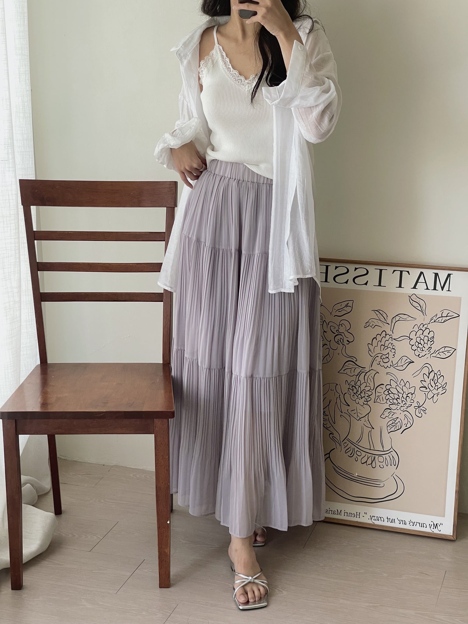 Cloudlight Pleated Tiered Skirt / 百褶飘逸蛋糕半身裙