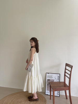 Lucille Spaghetti Long Dress / 松弛感宽松吊带裙
