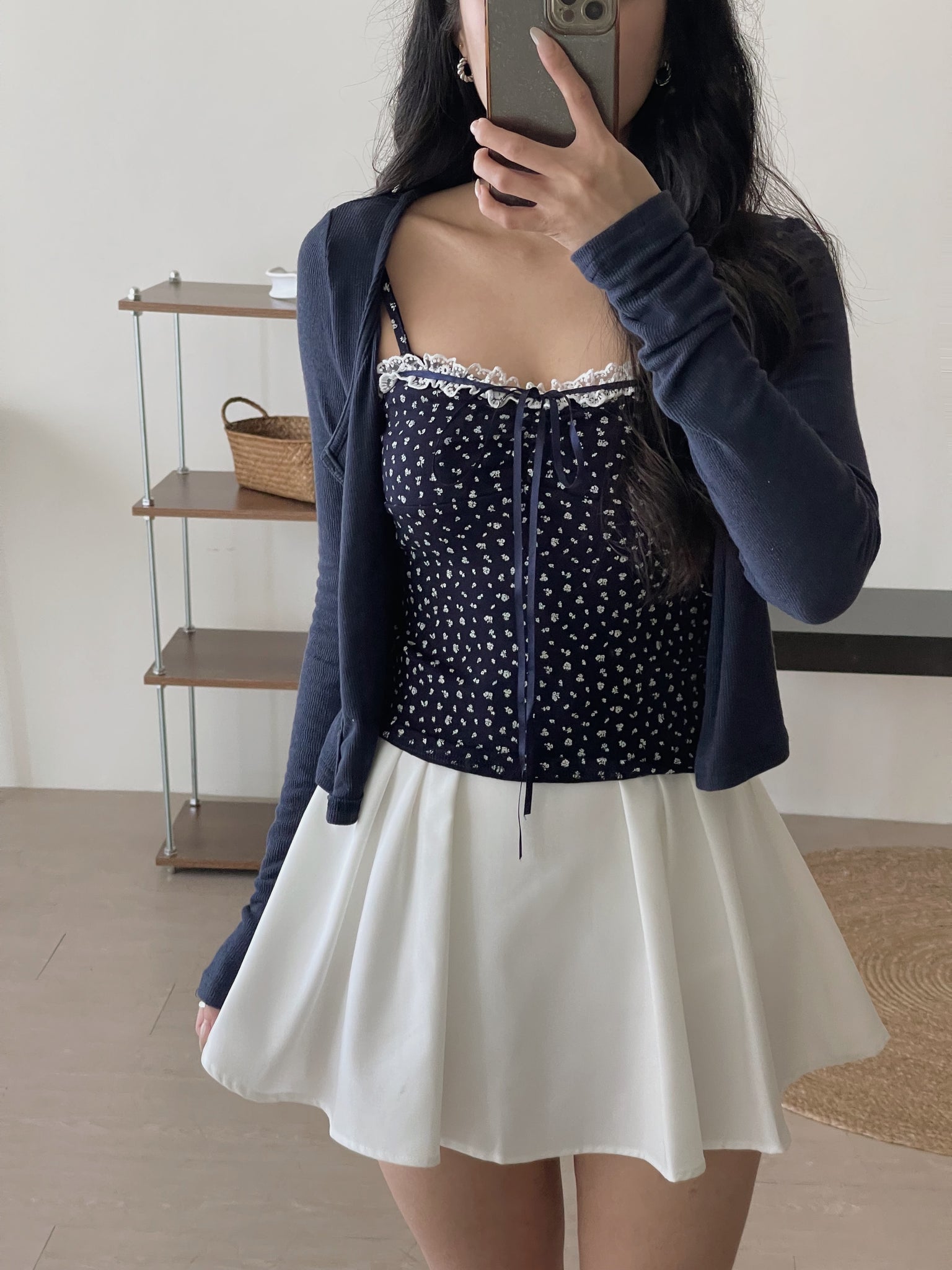 Floral Cami Two-pcs Set / 甜美碎花背心两件套