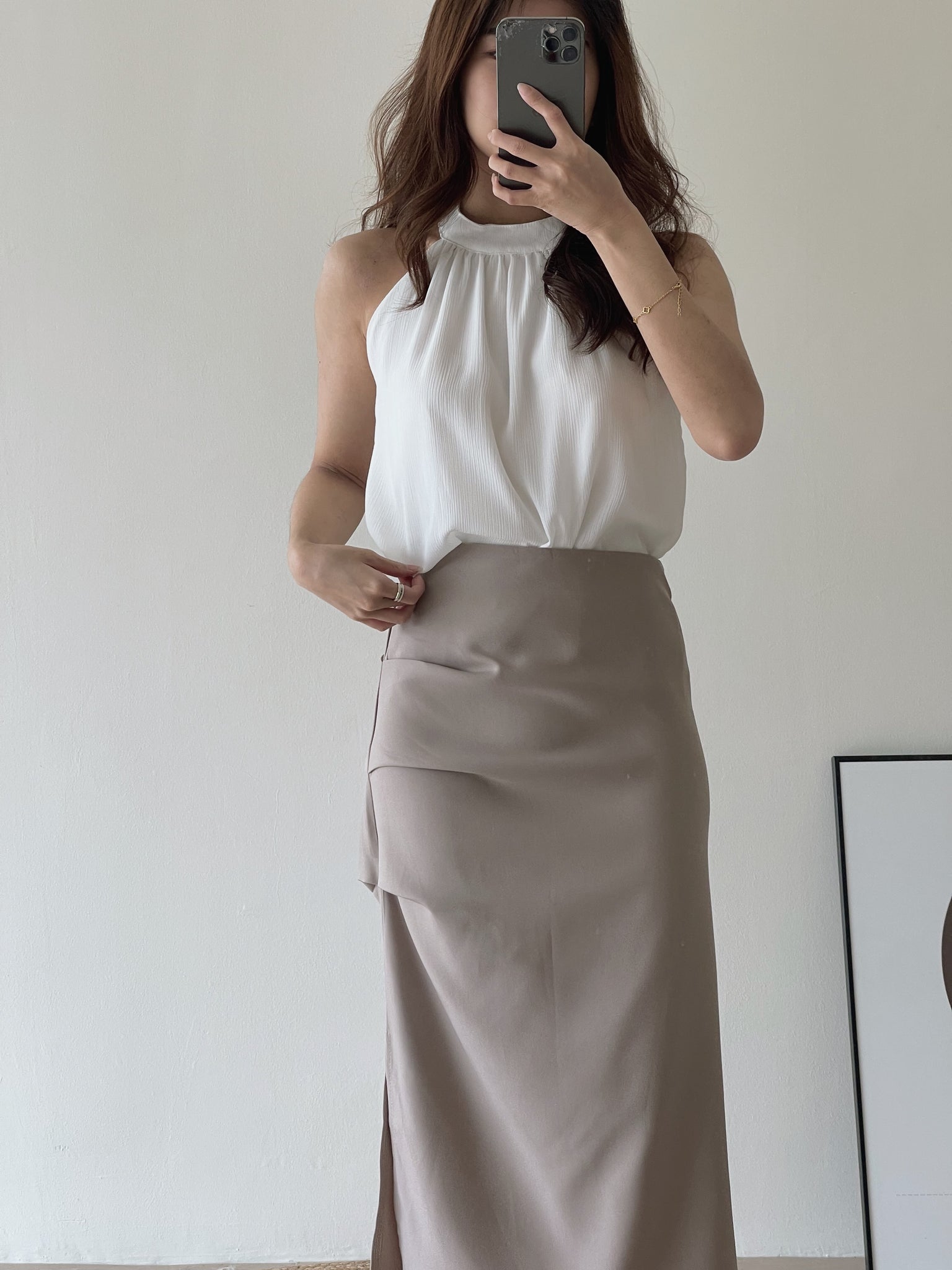 Chiffon Halterneck Top / 雪纺挂脖上衣