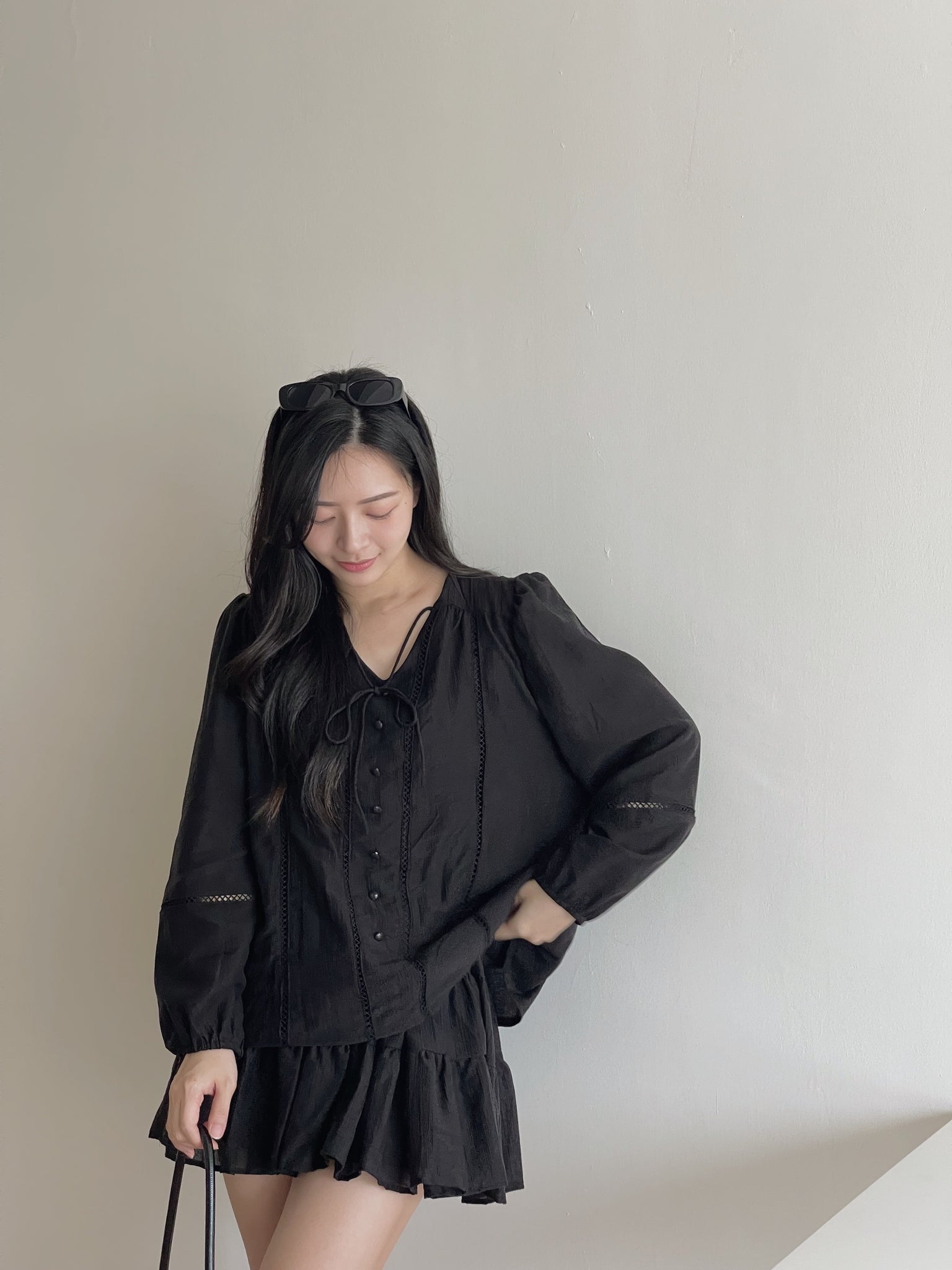 Lyra Ruffle Cloud Set / 甜美镂空编织套装