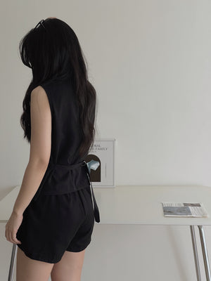 Casual Vest Set / 琥珀排扣休闲套装
