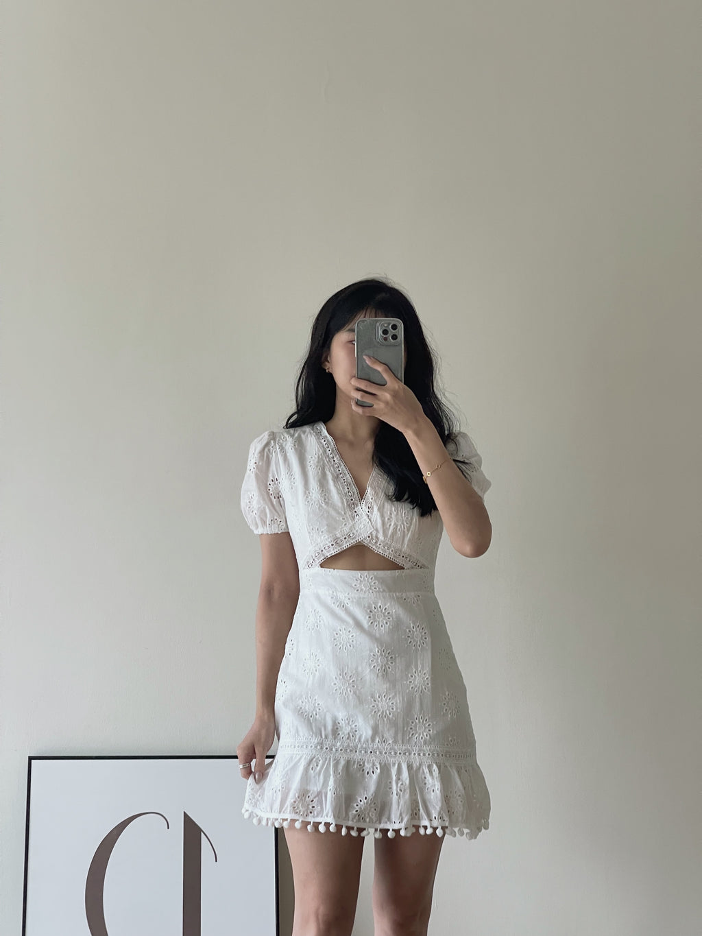 Eyelet Embroidered Cutout Dress / 挖空设计感连衣裙