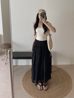 Shimmery Chiffon Midi Skirt / 温柔坠感流光纱裙