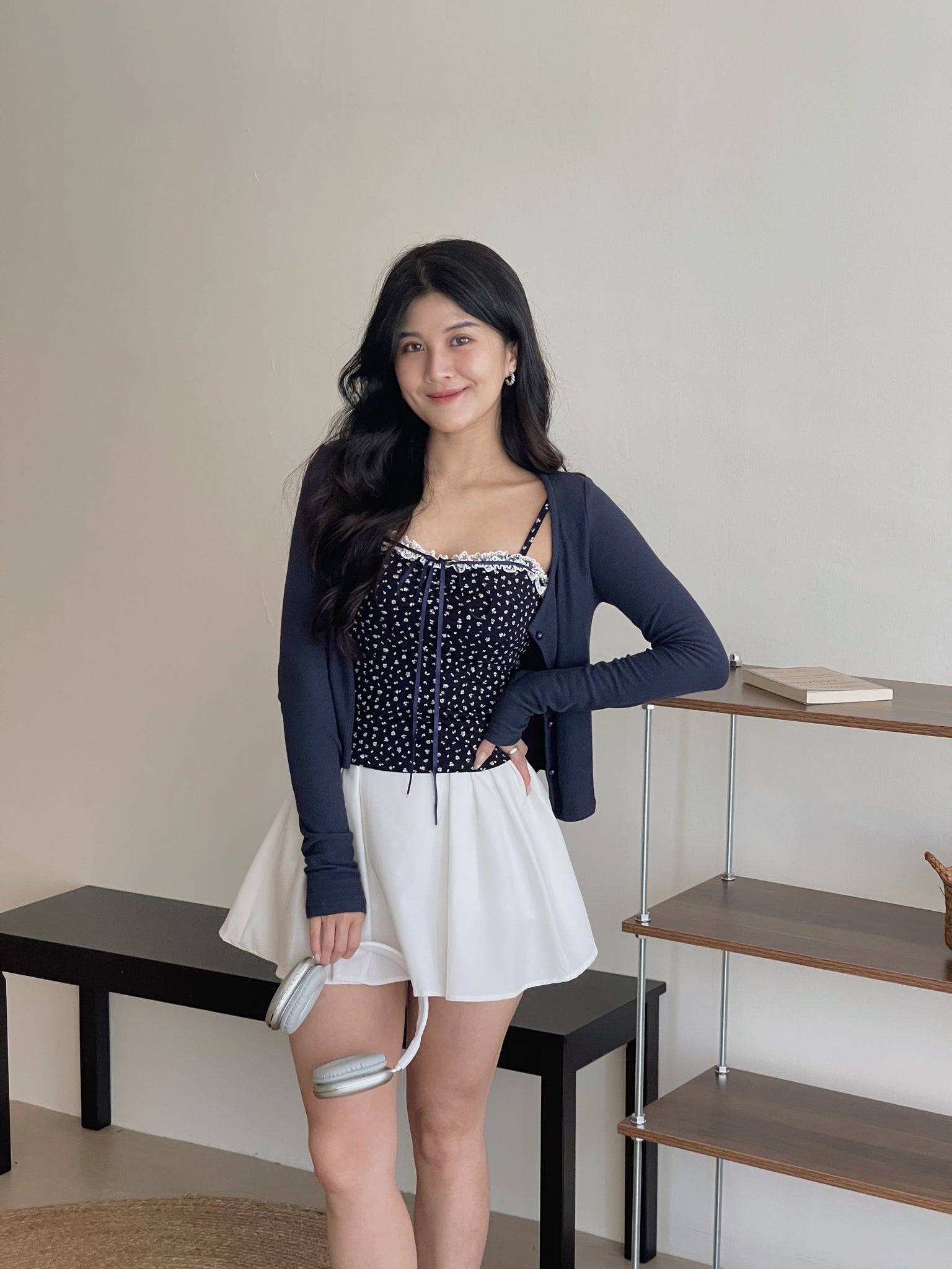 Floral Cami Two-pcs Set / 甜美碎花背心两件套