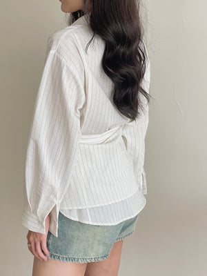 Pattern Striped Shirt / 设计感不规则条纹衬衫
