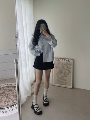 Pattern Striped Shirt / 设计感不规则条纹衬衫