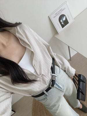 Pattern Striped Shirt / 设计感不规则条纹衬衫