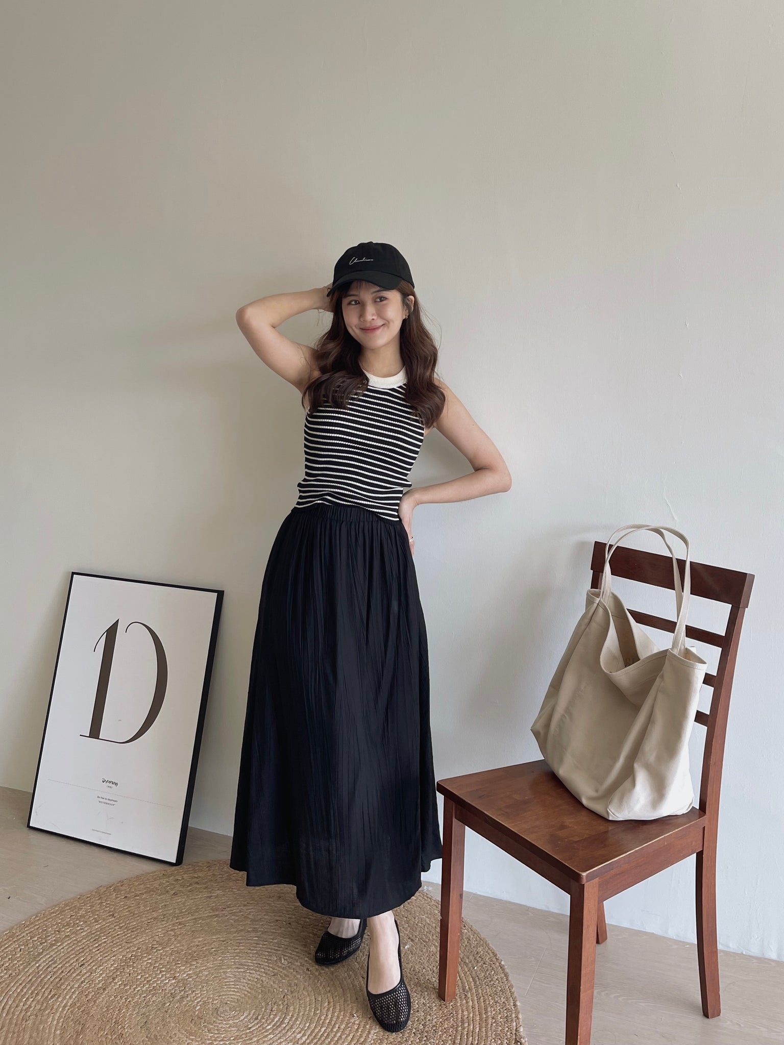 Summer Wide Midi Skirt / 清凉飘逸半身裙