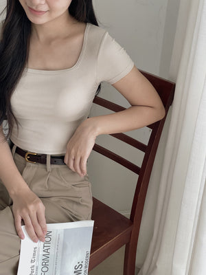 Dear You Padded Crop Top / 螺纹胸垫一体短衣