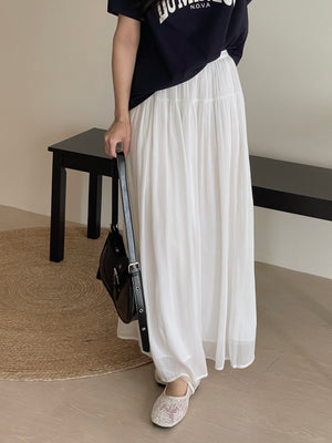 Shimmery Chiffon Midi Skirt / 温柔坠感流光纱裙