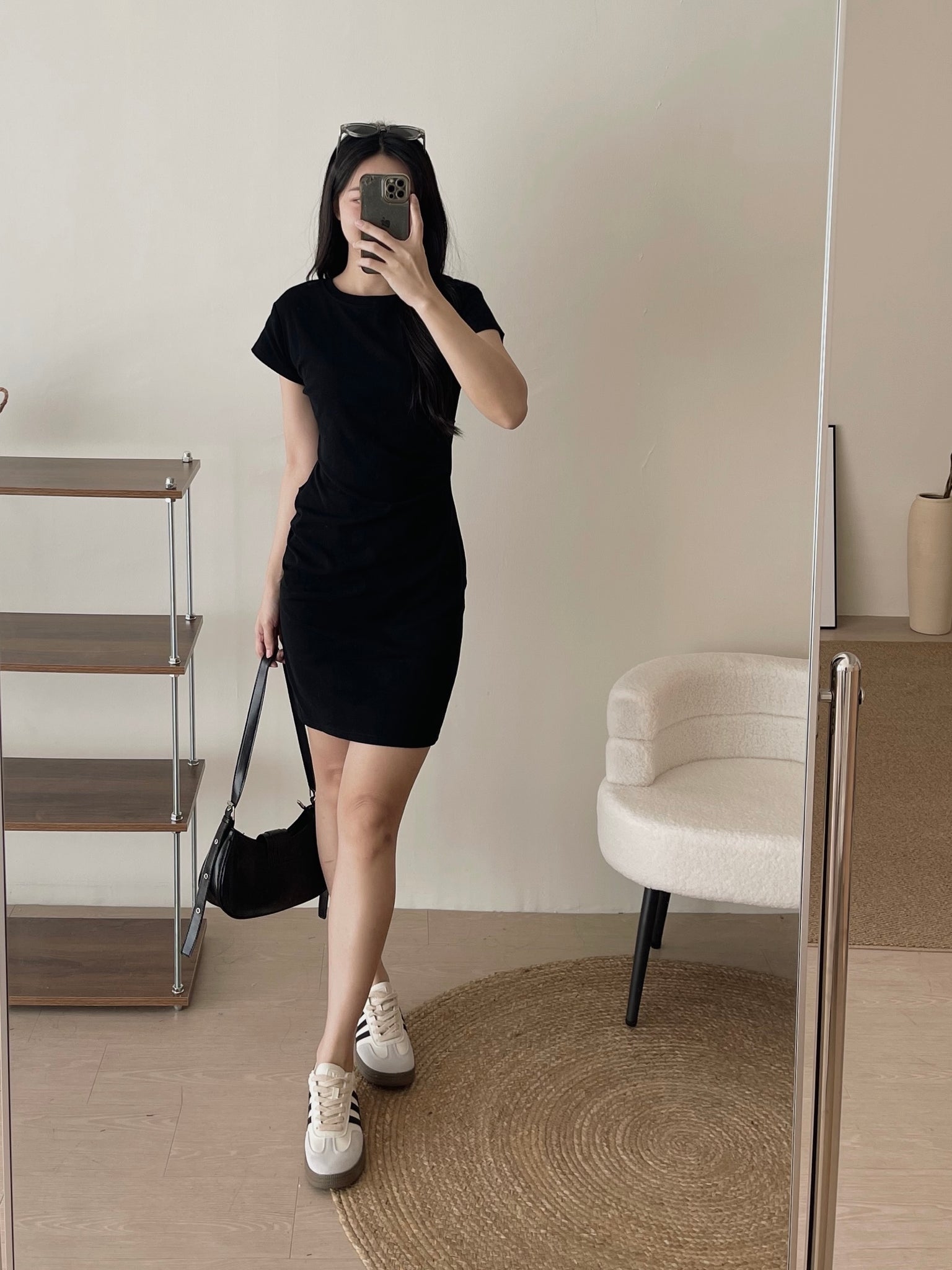 Basic Tall Slim Dress / 捏皱收腰连衣裙加长版