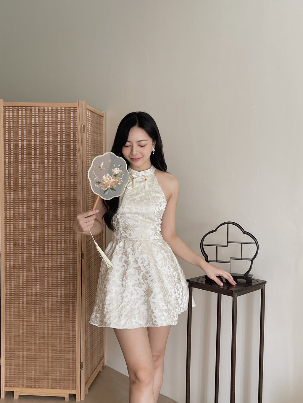 Carlin Emboss Jacquard Jumpsuit Dress / 【花影仙蝶】浮雕提花连体旗袍