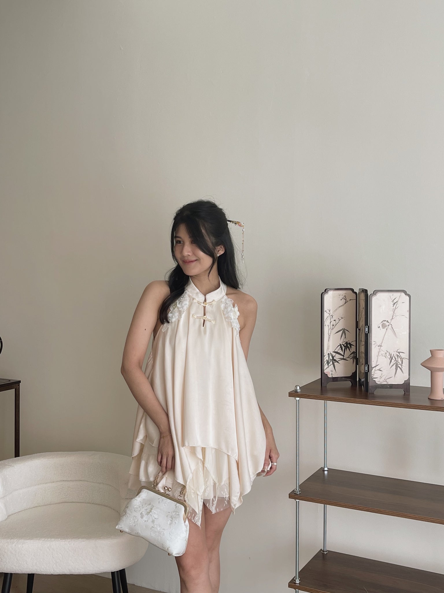 Lace Spliced Chinese Set / 中式甜美蕾丝盘扣套装