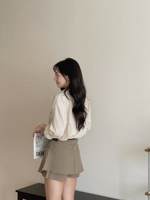 Chic Casual Shirt  / Polo尖领干练宽松衬衣