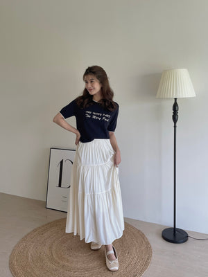 Tiered Flare Maxi Skirt / 飘逸拼接半身长裙