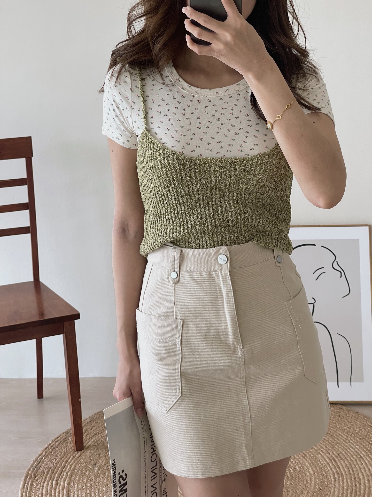 Side Pocket Skirt / 净色口袋包臀裙