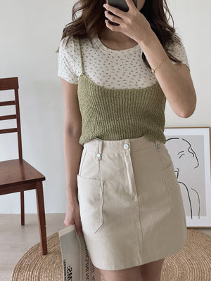 Side Pocket Skirt / 净色口袋包臀裙