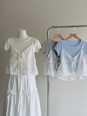 Anne Two Pieces Top  / 甜美叠穿两件套