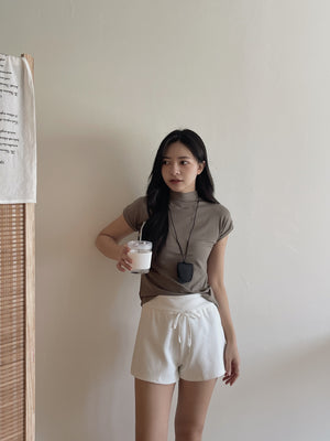 Cotton Mock Neck Tee / 棉质半高领基础T恤