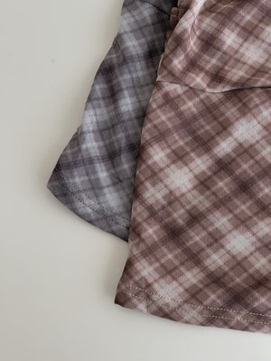 Vintage Checkered Top Set / 复古格子吊带开衫上衣