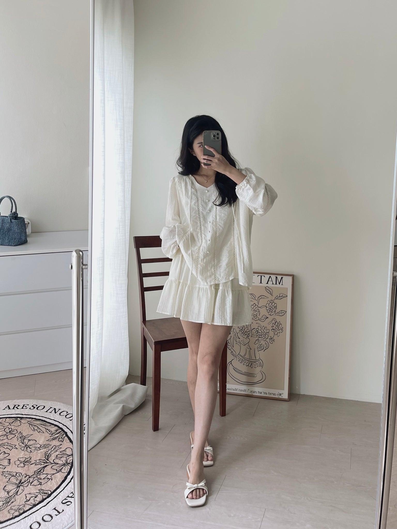 Lyra Ruffle Cloud Set / 甜美镂空编织套装