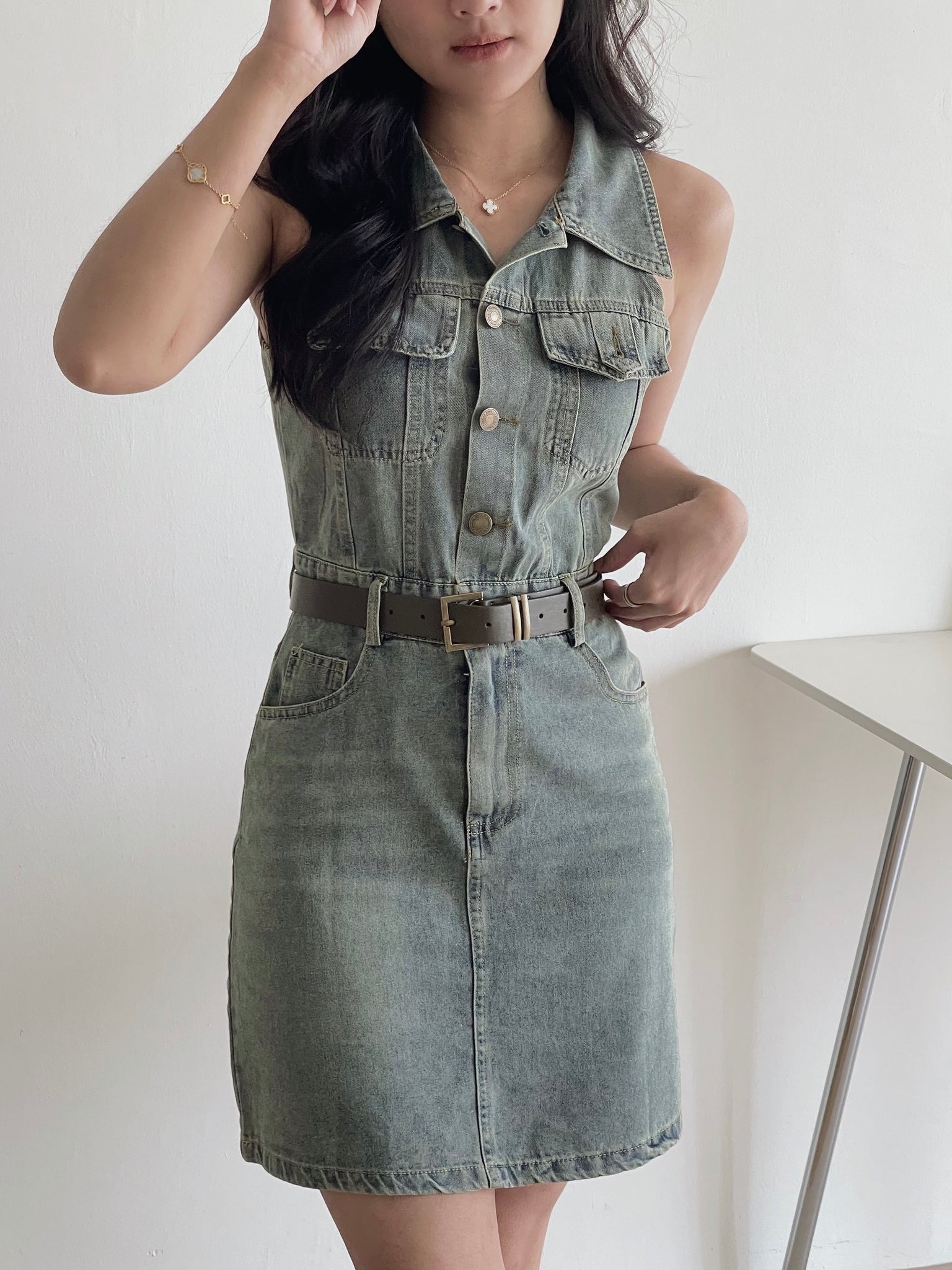 Urban Denim Dress / 复古牛仔连身短裙