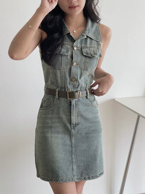 Urban Denim Dress / 复古牛仔连身短裙