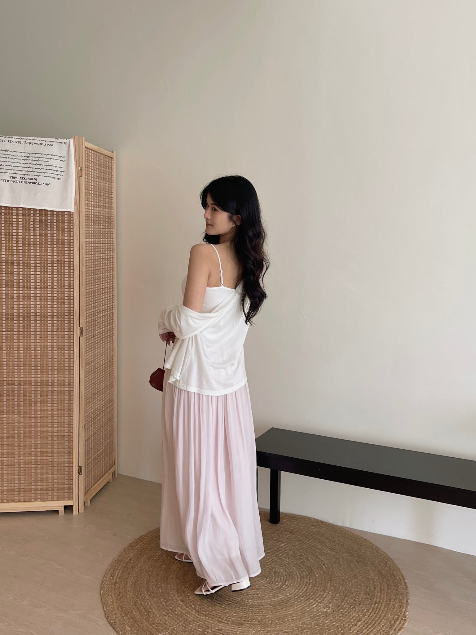 Shimmery Chiffon Midi Skirt / 温柔坠感流光纱裙