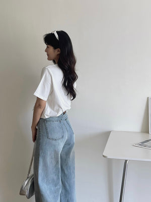 Denim Wide Cropped Pants / 牛仔宽松阔腿九分裤