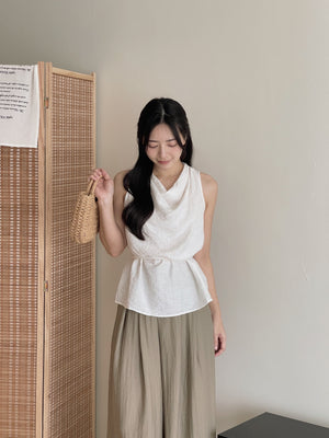 Modern Cowl Neck Top / 通勤荡领韩系小衫