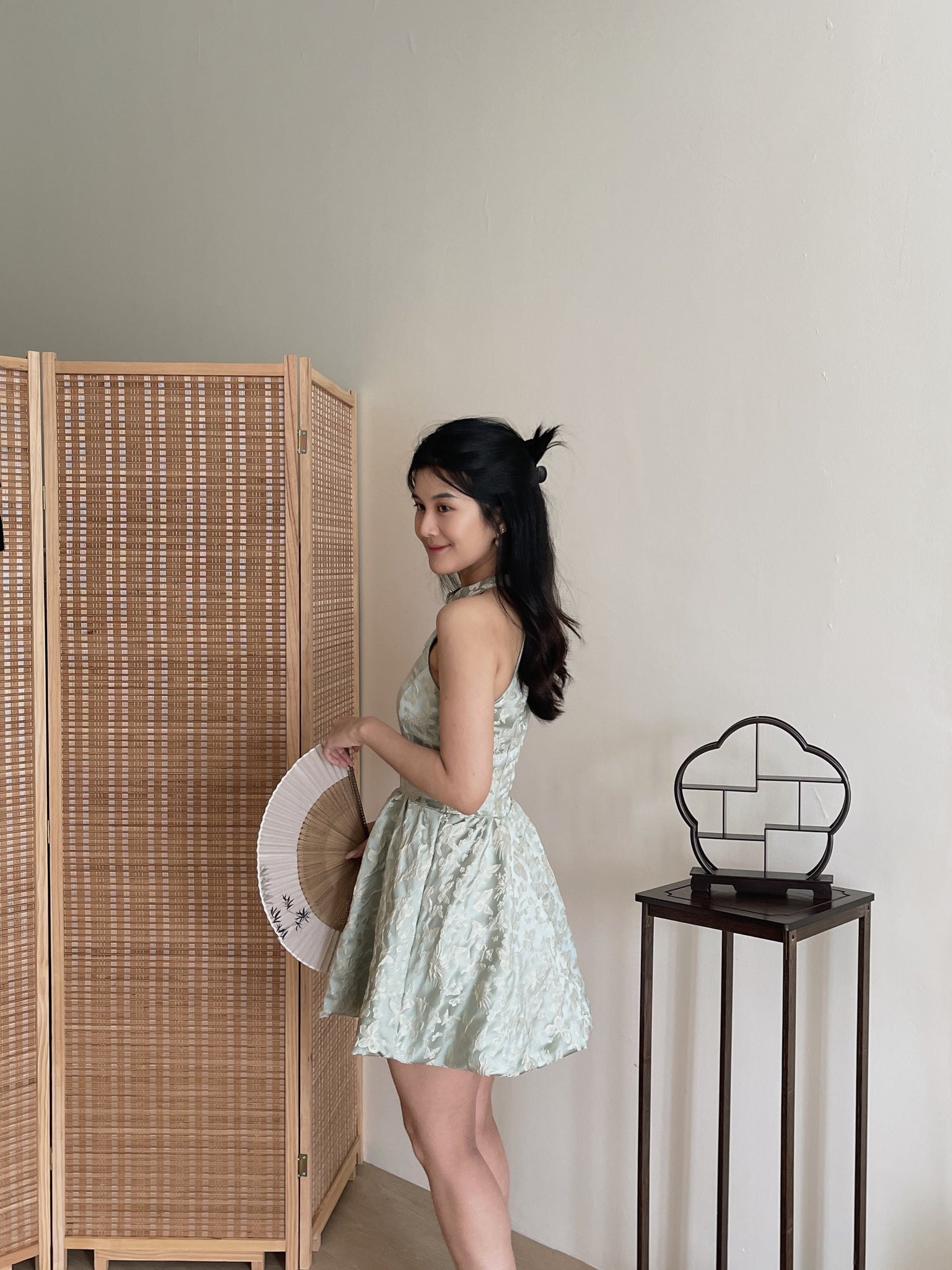 Carlin Emboss Jacquard Jumpsuit Dress / 【花影仙蝶】浮雕提花连体旗袍