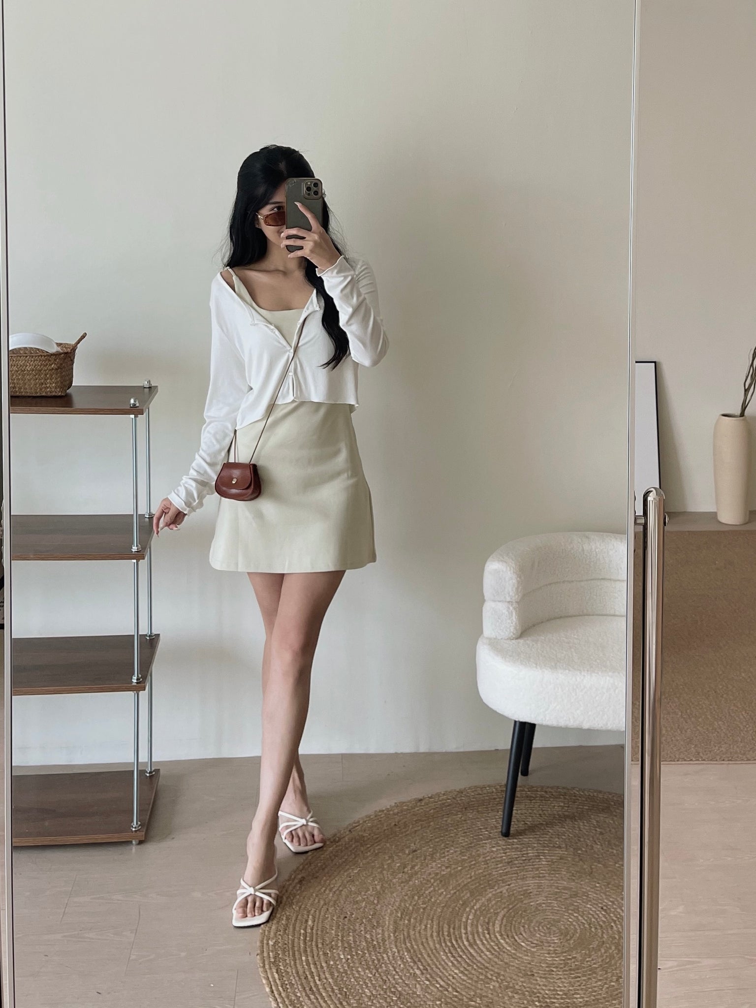 Simple Spaghetti Dress / 简约收腰吊带裙