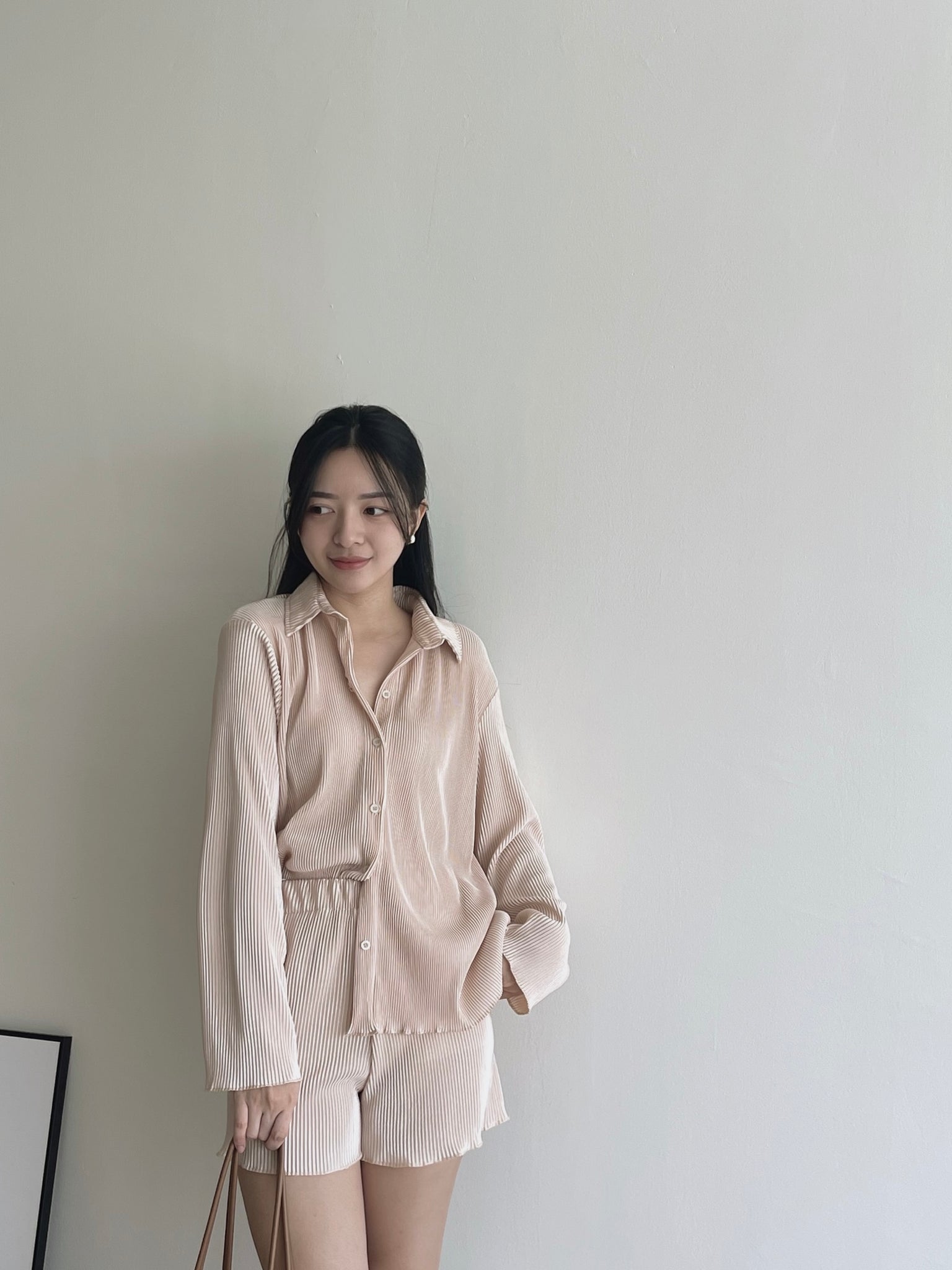 Casual Ribbed Pleated Set / 休闲慵懒褶皱套装