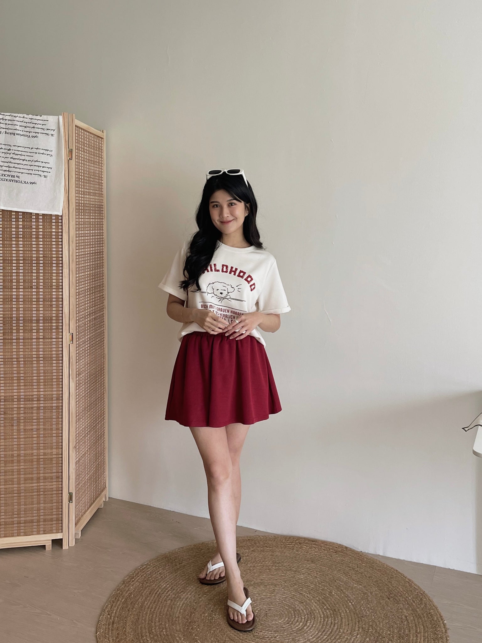 Puppy Cartoon Skort Set / 太空棉小狗卡通裤裙套装