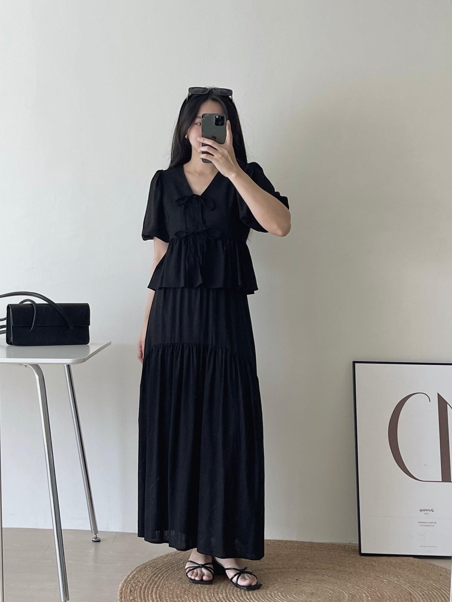 Linen Puff Sleeves Top / 棉麻泡泡袖上衣