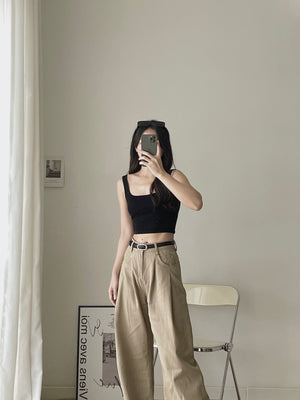 Square Neck Padded Tank Top / 方领胸垫背
