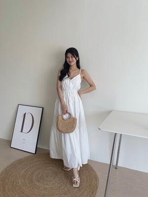 Lorra Wide Flare Dress / 小露背度假风长裙