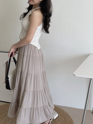 Chiffon Layered Midi Skirt / 温柔雪纺半身裙