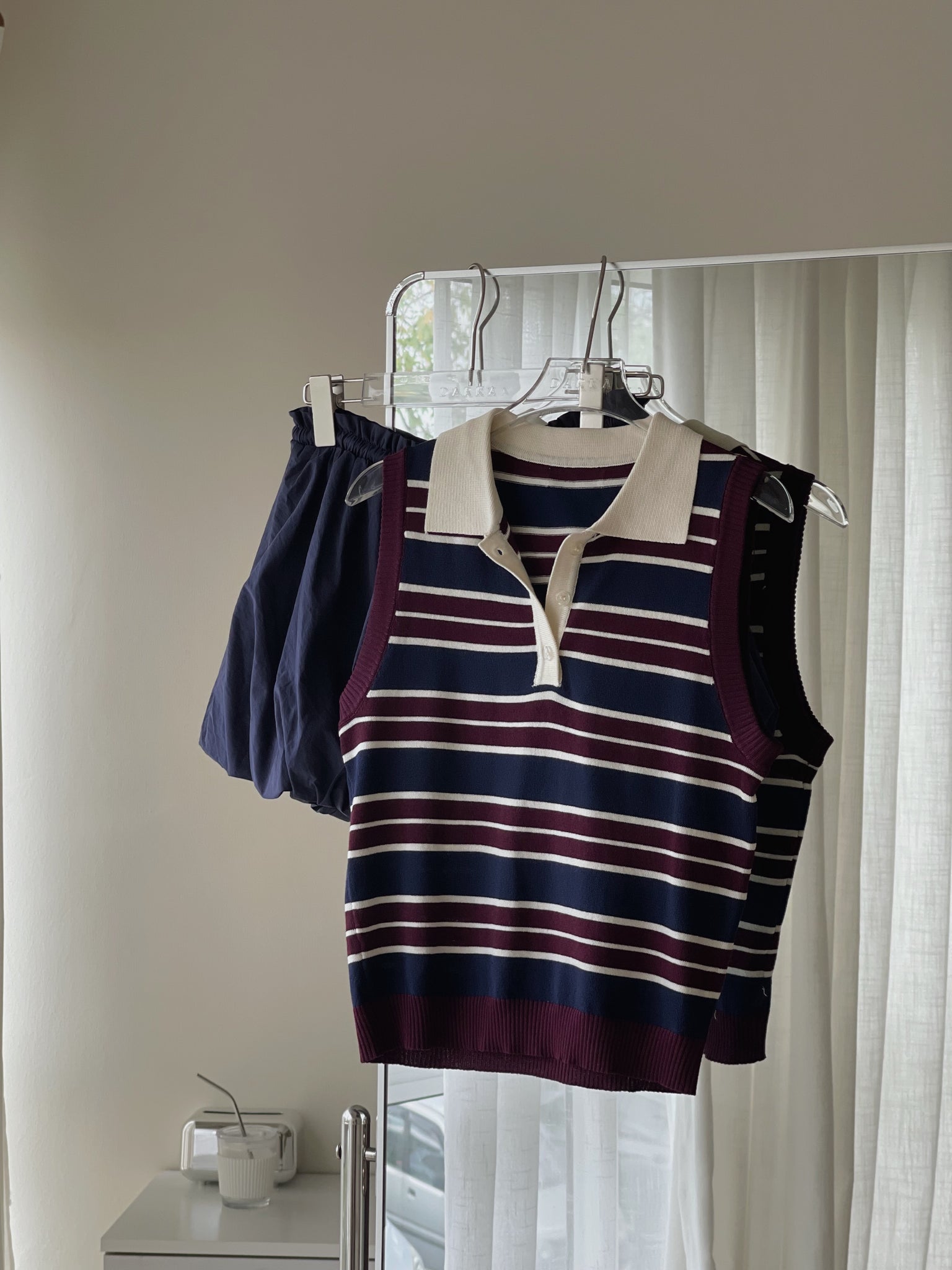 Sweetie Knitted Contrast Set /  甜妹针织撞色条纹套装